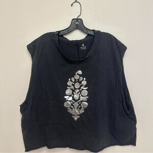 FP Movement Black Muscle Tee with Silver Graphic